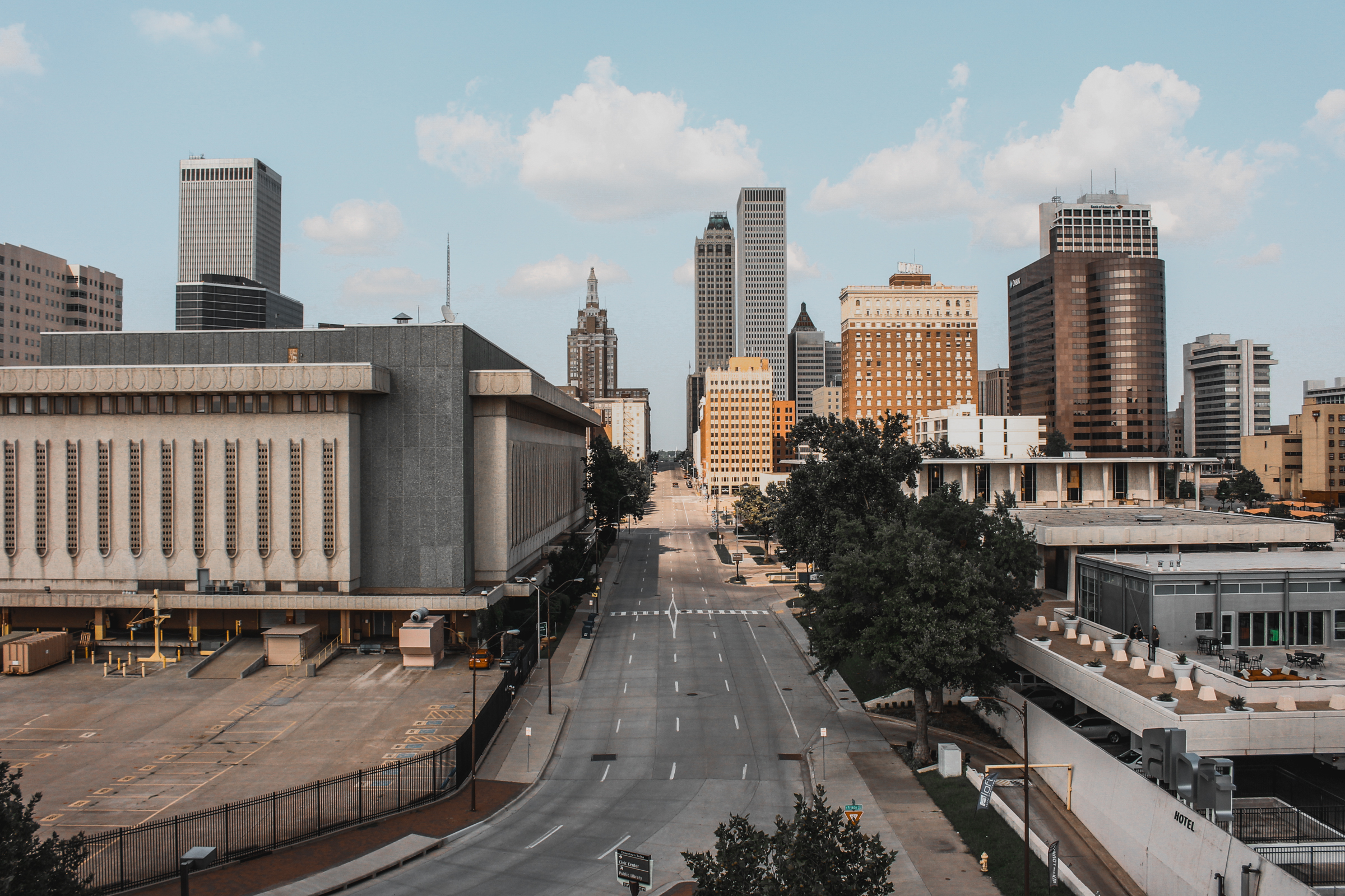 Downtown Tulsa, Oklahoma, photographed from the Cox Business Center parking garage